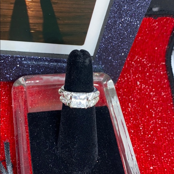 Princess cut 18k white Gold overlay She say yes !! 💎💋🍾rings - Picture 15 of 17